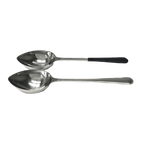 Thumbnail image #1 for G.E.T. GET BSRIM-30 2 oz Solid Portion Control Serving Spoon, 12 in, 18/8 Stainless Steel, Black Plastic Handle Case of 12