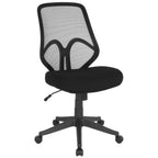 Thumbnail image #1 for Flash Furniture GO-WY-193A-BK-GG High-Back Mesh Office Chair with Upholstered Seat, Casters, and Adjustable Seat Height