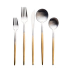 Thumbnail image #1 for Kadra Kitchenware Vikko Dine VF-10-VGS-SET 20-Piece Flatware Set, Service for 4, Brushed Gold & Silver, 18/10 Stainless Steel