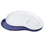 Thumbnail image #1 for G.E.T. Let's Party PP-976-W 12-Inch White Melamine Free-Form Palette Plate with Bowl/Mug Slot 1 Dozen