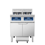 Thumbnail image #1 for Atosa AEFF-50-2 Double Vat Electric Fryer, 34"W, (2) 50 lb Capacity, Programmable Controls, Stainless Steel, Built-In Filtration