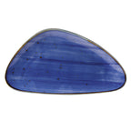 Thumbnail image #1 for CAC China Tucson TUS-T41-BLU Triangular Porcelain Plate, 13-1/8" x 7-1/4", Reactive Glaze, Starry Night Blue 1 Dozen
