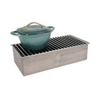 Thumbnail image #2 for Cal-Mil Aspen 3439-110 Soup Chafer with Vintage Wood Frame and Bold Grill, 10 x 19-3/4 x 5-3/4H