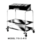 Thumbnail image #1 for Piper Products/Servolift Eastern 715-2-A12 Open Stainless Steel Tray & Silver Cart, 2-Stack, 12-Cylinder Dispenser, 200 15" x 20" Trays