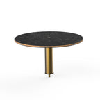 Thumbnail image #1 for Steelite International Mogogo, Modular MGCIAY08MBXX Round High Display Shelf, Nero Marquina Laminate, Brushed Brass, 24" Dia. x 12-1/2"H