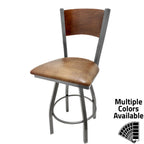 Thumbnail image #1 for Oak Street SL0150CCS-1S-P Counter-Height Swivel Bar Stool with Plain Wood Back and Solid Welded Footring