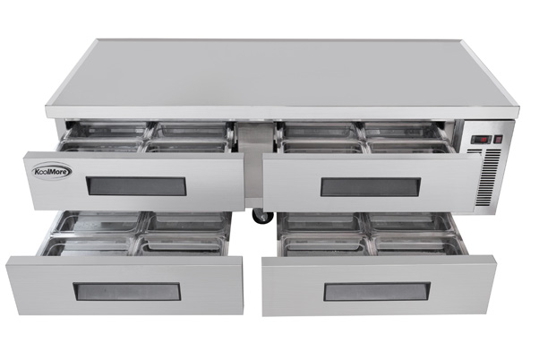 Product image #5 for KoolMore 72-Inch Commercial Chef Base Refrigerator Storage Cabinet with Pull-Out Drawers