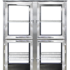 Thumbnail image #1 for Continental Refrigerator 2RNSAPTHD-GD-GD Pass-Thru Reach-In Refrigerator, 2-Section, Self-Contained, Stainless Steel, Half-Height Glass Doors