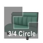 Thumbnail image #1 for ATSMFG ATS AT&S-ATQ-K36-6CHHR GR8 Kevin Three Quarter Circle Booth, single, 48" x 90" x 90" x 48"long x 36" high, 6-channel with Headroll back