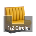Thumbnail image #1 for ATSMFG ATS AT&S-AHC-KR42-6CH GR8 Karender Half Circle Booth, single, 48" x 90" x 48" long x 42" high, 6-channel back, Upholstery and foam fitted over