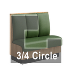 Thumbnail image #1 for ATSMFG ATS AT&S-ATQ-KR42-3CH GR5/COM Single Three-Quarter Circle Booth, 48"L x 42"H, 3-Channel Upholstered Back, Unfinished Outside Back