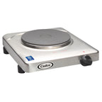 Thumbnail image #1 for Cadco KR-S2 Portable Countertop Electric Hot Plate, 1 Solid Cast Iron Burner, Stainless Steel, Infinite Heat Control