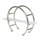 Thumbnail image #1 for Eastern Tabletop 1750AC 3-Tier Circular Tabletop Display with Acrylic Shelves, Stainless Steel, 23-1/2"W x 9-1/2"D x 21"H