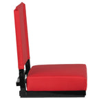 Thumbnail image #2 for Flash Furniture XU-STA-RED-GG Folding Bleacher Seat, Padded Red Canvas Seat and Back, Black Aluminum Frame