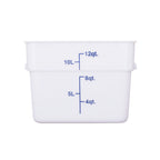 Thumbnail image #1 for CAC China FS3P-SQ12W 12 qt Square Polypropylene Food Storage Container, White, Stackable Case of 12