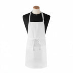 Thumbnail image #1 for Chef Revival CL3PBIAELWH White Polyester Bib Apron, 26 x 31 in, Adjustable Neck Strap, 4 Pockets Case of 12