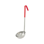 Thumbnail image #1 for CAC China SSLD-120RD 12 oz Stainless Steel Ladle, One-Piece, Red Handle Case of 60