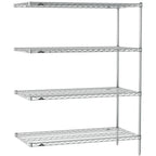 Thumbnail image #1 for Metro Super Erecta SE-2424C-63-A4 Chrome Wire Add-On Shelving Unit, 24"W x 21"D x 63"H, 4 Shelves