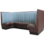 Thumbnail image #1 for ATSMFG ATS AT&S-AHC-W48-12CH GR6 MFG Upholstered 1/2-Circle Corner Booth with 12-Channel Back and Vinyl Kick Plate