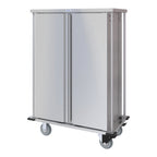Thumbnail image #1 for Dinex TQ DXPTQC1T2D20 2-Door Stainless Steel Meal Delivery Cart, 2-Compartment, 20-Tray Capacity, 60.92"H