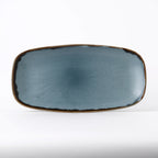 Thumbnail image #1 for Cardinal Harvest Blue By Dudson HBL29 Oblong Vitrified Ceramic Tray, 11-3/4 x 6 in. 1 Dozen