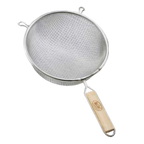 Thumbnail image #1 for TableCraft Products 84 8-Inch Double Fine Mesh Strainer with Tinned Mesh and Wooden Handle Case of 12
