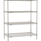 Thumbnail image #1 for Metro Super Erecta SE-1824S-63-S4 Stationary Starter Wire Shelving Unit, 24"W x 18"D x 63"H, 800 lb. capacity per shelf, 2000 lb. capacity per unit