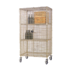 Thumbnail image #1 for SPG International Iss SS548Y Mobile Wire Security Cage, Gold Epoxy, 48"W x 24"D x 68"H