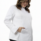 Thumbnail image #1 for Chef Works CBZ05W-WHT-XL Unisex White Poly/Cotton Long-Sleeve Chef Coat with 2-Way Zipper and Mesh Panels, XLarge