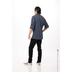 Thumbnail image #2 for Chef Works Hartford BCLZ008-BLU-5XL Men's Blue Poly/Cotton Chef Coat, Long Sleeve, 5XL