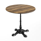 Thumbnail image #2 for Flash Furniture ST-RD31-NAT-SDAT2222-GG Round HPL Table, 31-1/4" Diameter, Natural Finish, Black Cast Iron Bistro Base