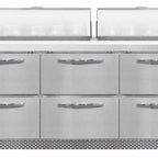 Thumbnail image #2 for Continental Refrigerator SW72N18-FB-D 72-Inch 3-Section Sandwich Prep Table, 6 Drawers, 18-Pan Top, Front-Breathing