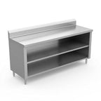 Thumbnail image #1 for Winholt Equipment STCT-BB3060-MS Stainless Steel Work Table, Open Cabinet Base with Mid-Shelf, 60"W x 30"D x 34"H, 5"H Backsplash
