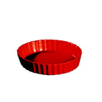Thumbnail image #1 for CAC China Festiware QCD-5-R Round Fluted Ceramic Quiche Baking Dish, 5-1/2 oz., 5" Dia. x 1"H, Red Case of 2 Dozen
