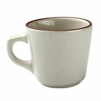 Thumbnail image #1 for Libertyware Tuscon CD25-11 7 oz Tall China Coffee Cup, Brown Speckled with Solid Brown Line Case of 3 Dozen