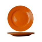 Thumbnail image #1 for International Tableware Cancun CA-6-O 6-5/8" Ceramic Plate, Round, Wide Rolled Rim, Orange Case of 3 Dozen