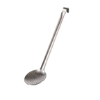 Thumbnail image #1 for Matfer Bourgeat 112065 18/10 Stainless Steel Perforated Skimmer, 6-3/8" Round Bowl, 16-1/2" Curved Handle
