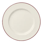 Thumbnail image #1 for Steelite International HL Ivory HL20863931 Round China Plate, Rolled Edge, 11-1/8", Maroon Line 1 Dozen
