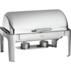 Thumbnail image #1 for TableCraft Products CW40167 Full-Size Stainless Steel Roll-Top Canned-Fuel Chafer Dish, 9 qt, Rectangular