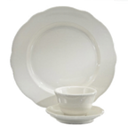 Thumbnail image #2 for 1880 Hospitality Caprice by Oneida® F1560000126 7" Round China Plate with Wide Rim and Reinforced Scalloped Edge, Cream White Case of 3 Dozen