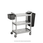 Thumbnail image #1 for CAC China BTUC-17GY 3-Tier Polypropylene Utility Cart, Gray, 330 lb Capacity, 31-7/8"L x 17-1/8"W x 35-7/8"H