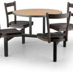 Thumbnail image #1 for JustChair Manufacturing CLUS-RD36-4S-MB Round 36-Inch Cluster Table with Four Padded Swivel Seats, Black Welded Steel Frame