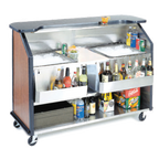 Thumbnail image #1 for Lakeside Manufacturing 886 Portable Bar, 63-1/2"W, Black Waterproof Laminate Top, Recessed Stainless Steel Mixing Shelf, Two 40-lb Ice Bins