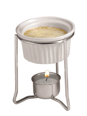 Product image #4 for American Metalcraft 4 oz Ceramic Butter Warmer Set with Chrome-Plated Stand