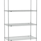 Thumbnail image #1 for Metro Super Erecta SE-1824C-74-S4 Wire Stationary Starter Shelving Unit, Chrome, 4 Shelves, 24"W x 18"D x 74"H