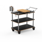 Thumbnail image #1 for Steelite Mogogo, Roll'n MGCRNX16MSXX Mixology Service Cart with Marble Shelves, Ice Bucket & Wine Glass Holders