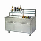 Thumbnail image #1 for Lakeside Manufacturing Tough Transport 79863 Portable Back Bar, 60"W x 30"D x 58"H, Stainless Steel Interior/Exterior, Solid Surface Top