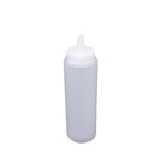 Thumbnail image #1 for CAC China SQBT-8C 8 oz Clear Plastic Squeeze Bottle with Open Tip and Leak-Proof Cap Case of 12