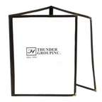 Thumbnail image #1 for Thunder Group PLMENU-3BL Triple-Fold Plastic Laminate Menu Cover, 8-1/2" x 11", Black Case of 50
