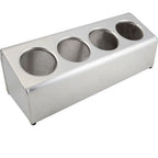 Thumbnail image #1 for AllPoints Foodservice Parts & Supplies 1371677 Vertical 4-Compartment Stainless Steel Flatware Dispensing System